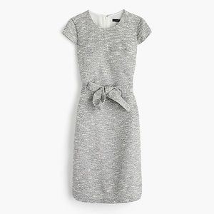 J. Crew Belted Dress in Black and White Tweed